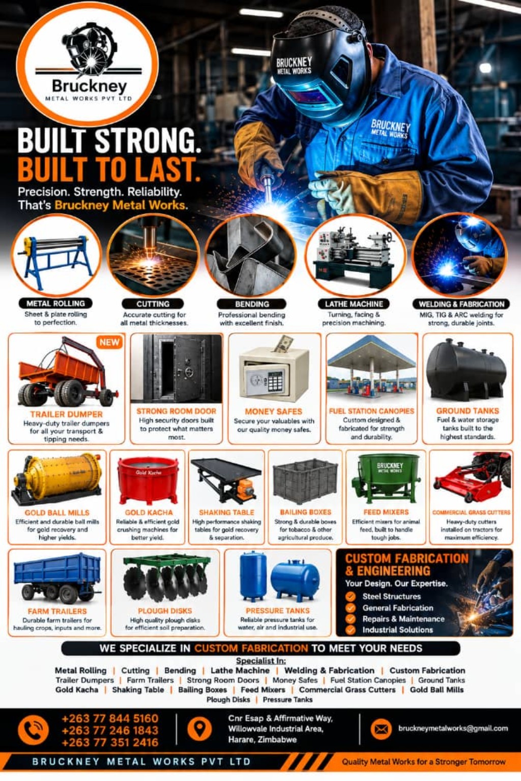 Bruckney Metal Works product overview poster